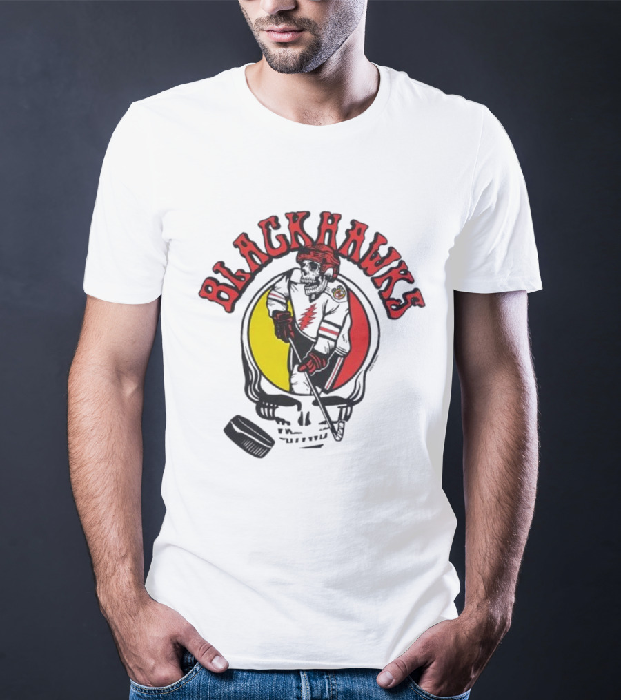 Blackhawks Grateful Dead Hockey Fusion T-Shirt
