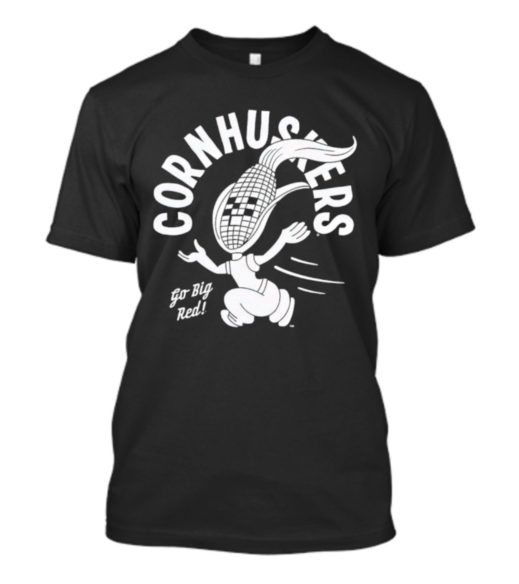 Cornhuskers Go Big Red Retro Mascot Character T-Shirt