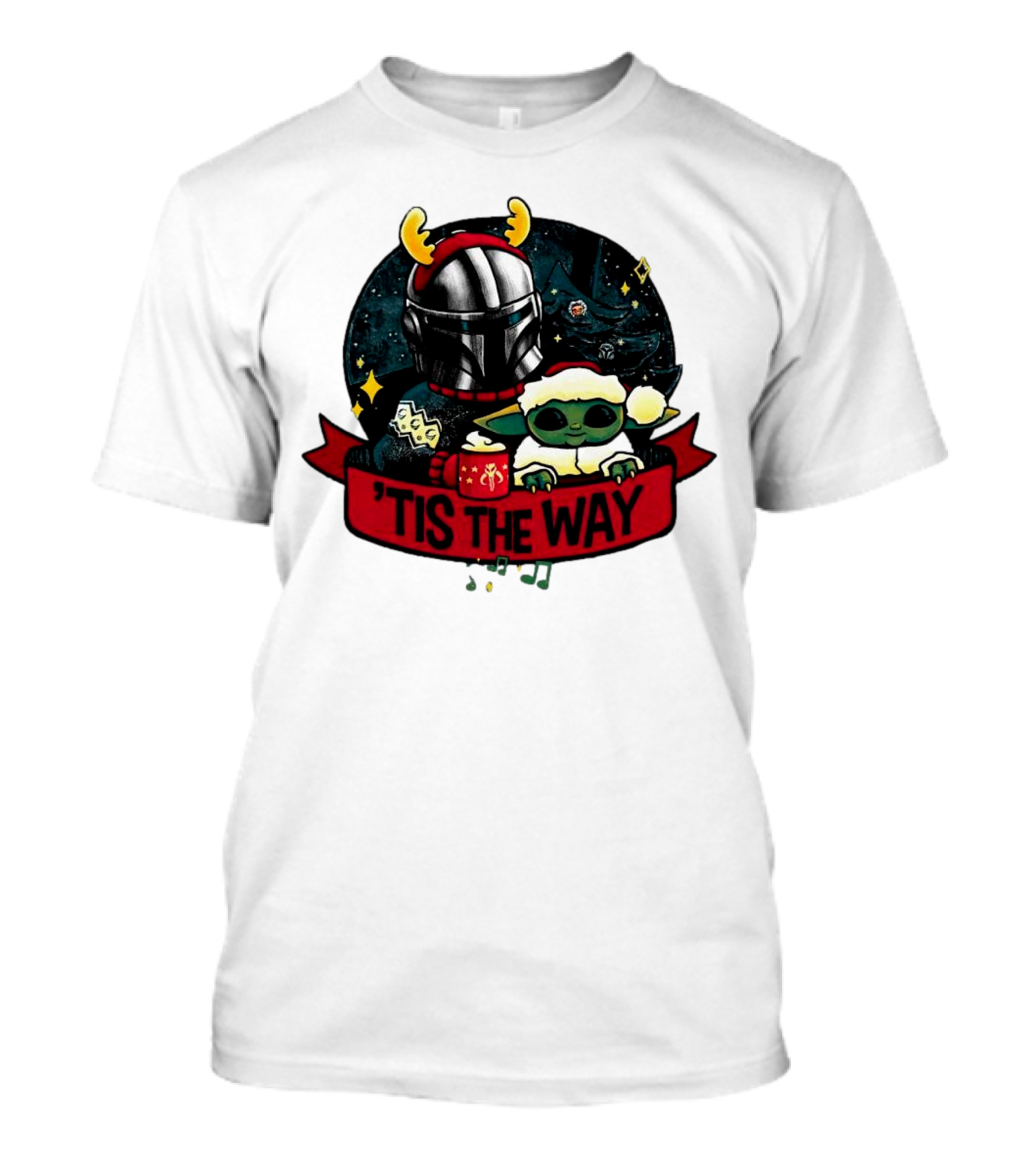 Darth Vader Baby Yoda Mandalorian Tis The Way Christmas T-Shirt