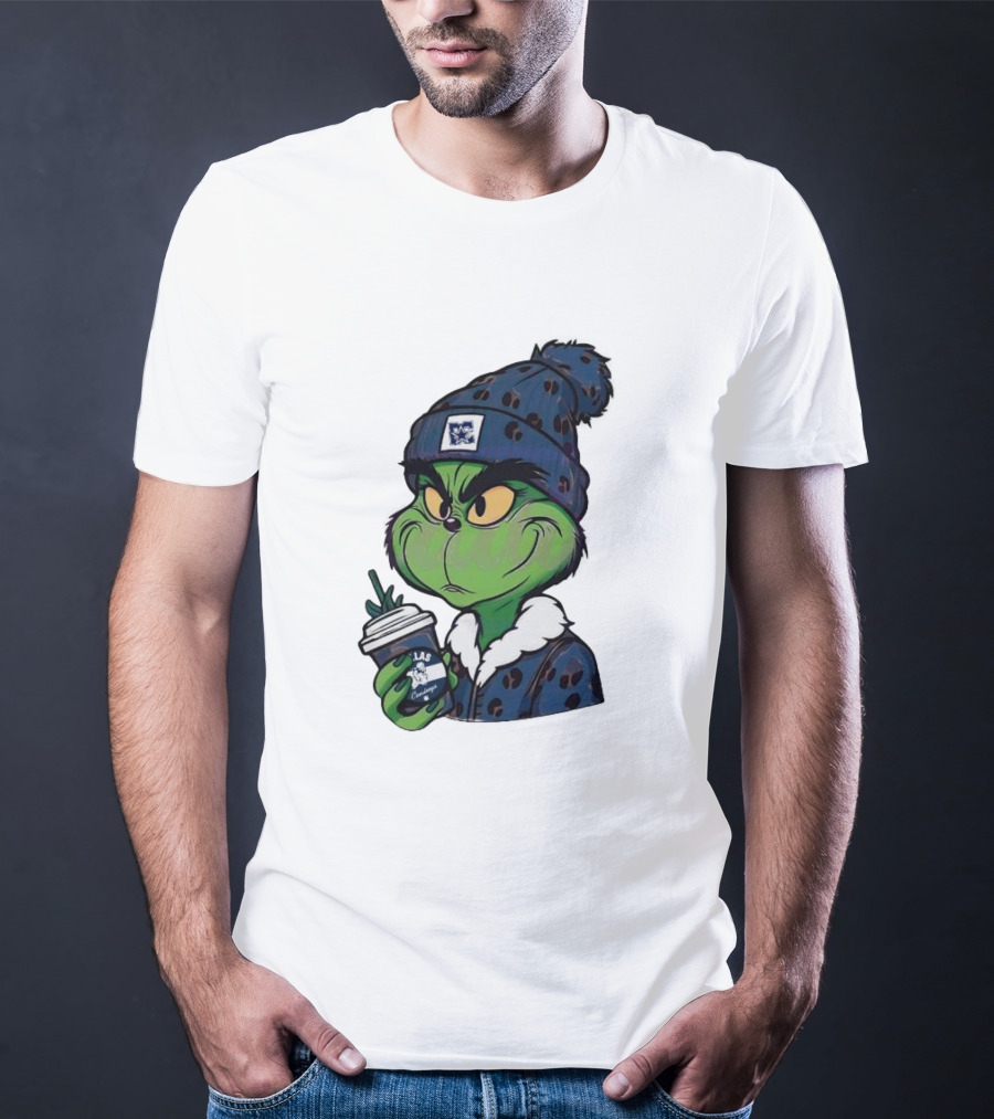 Grinch Boujee Dallas Leopard Print Winter Beanie Coffee Cup Sports T-Shirt