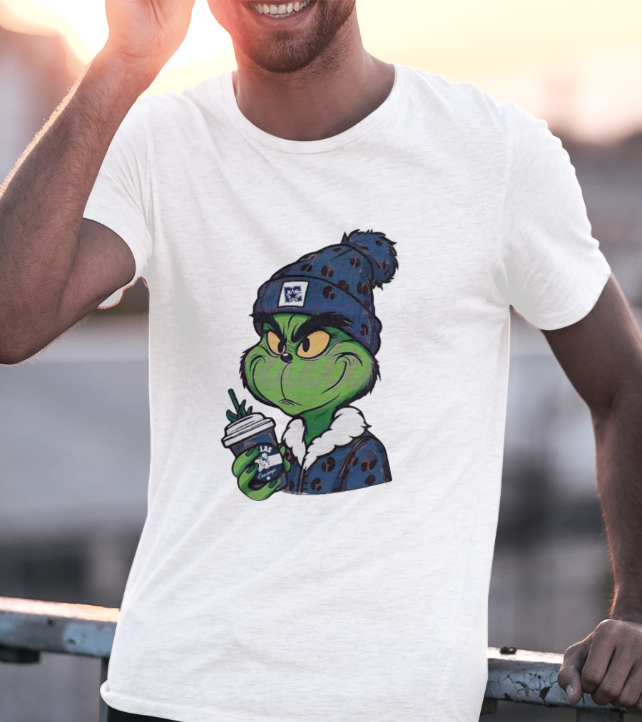 Grinch Boujee Dallas Leopard Print Winter Beanie Coffee Cup Sports T-Shirt