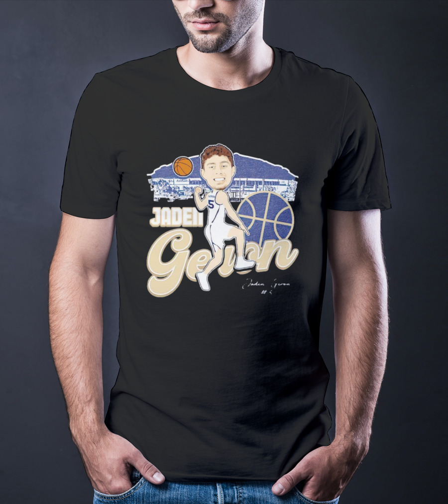 Jaden Geron Montana State Bobcats Basketball Caricature Stadium Scene With Signature T-Shirt