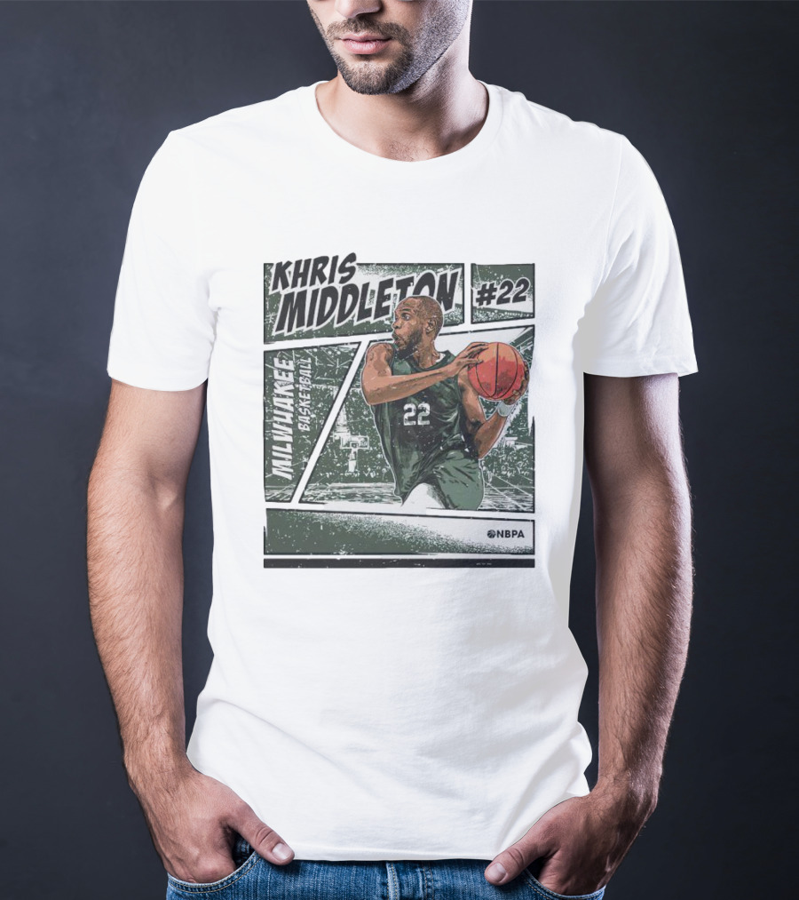 KHRIS MIDDLETON MILWAUKEE BASKETBALL #22 NBPA T-Shirt