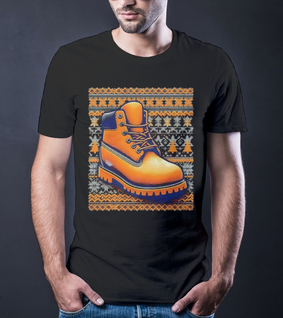 New York Knicks Timbmas Timberland Boot Ugly Christmas T-Shirt