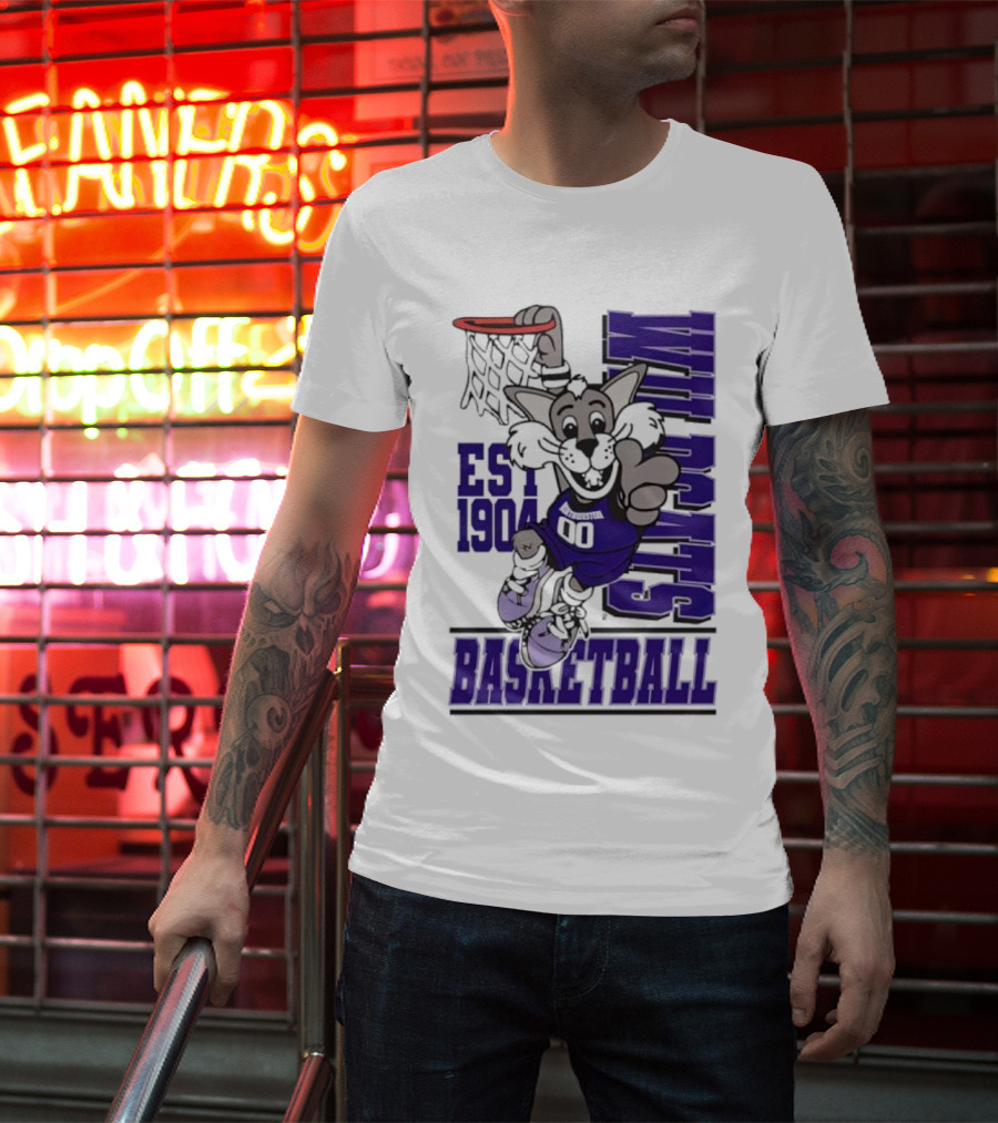 Northwestern Wildcats Basketball Willie Dunk Est 1904 T-Shirt