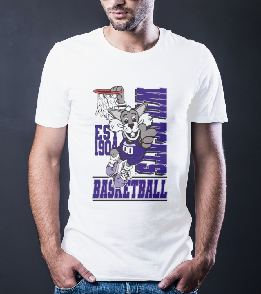 Northwestern Wildcats Basketball Willie Dunk Est 1904 T-Shirt