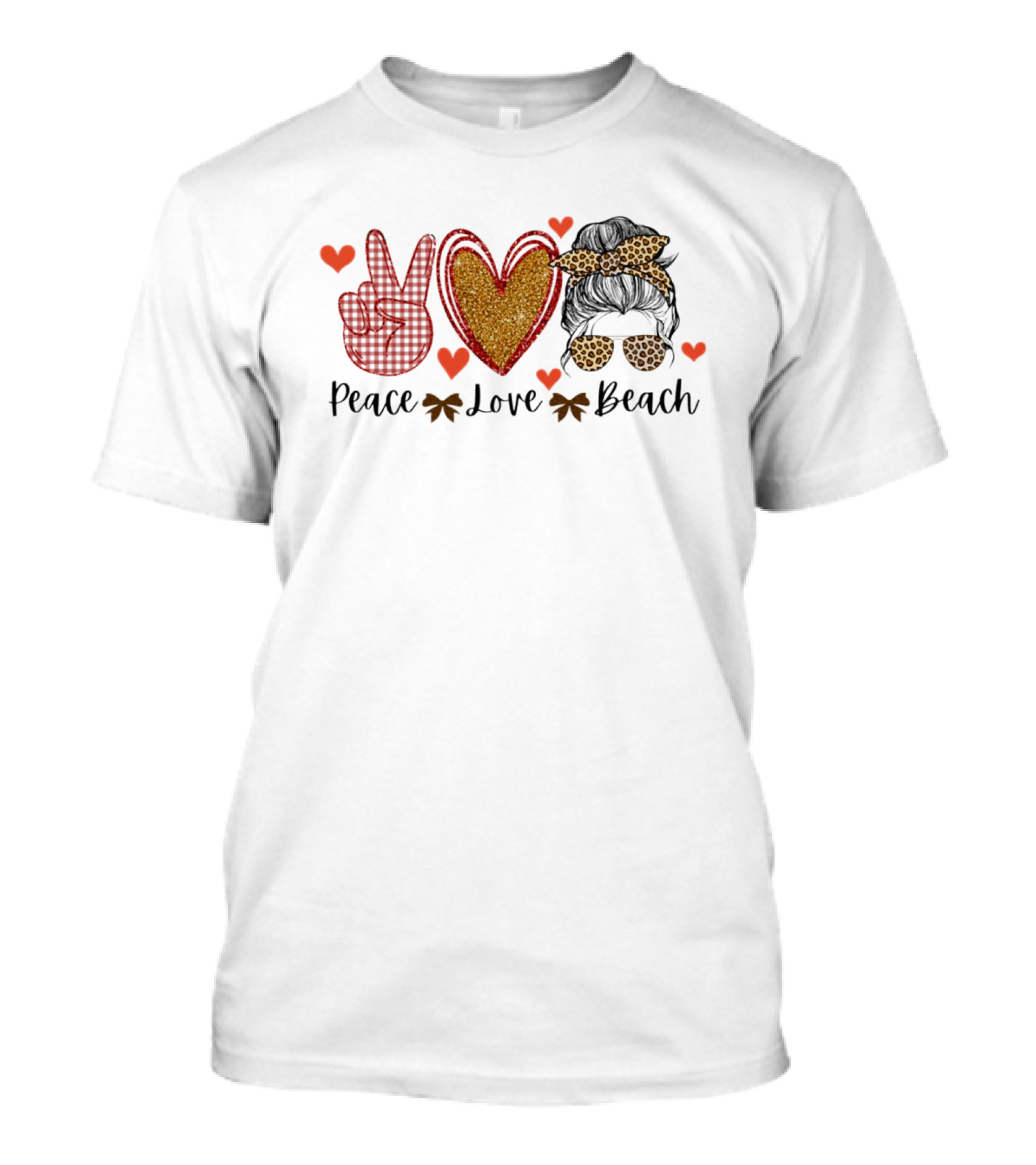 Peace Love Beach Heart Shades Bandana Vibes T-Shirt