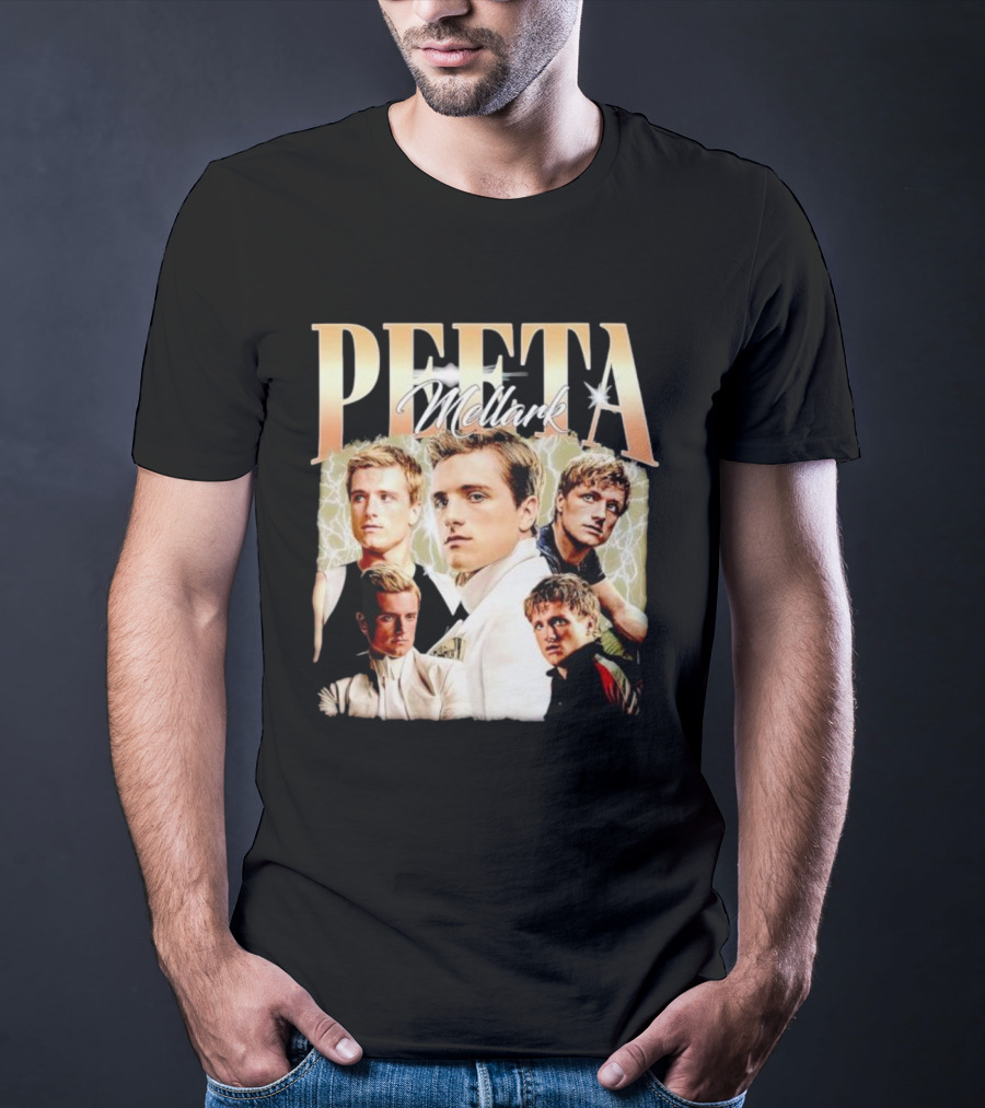 Peeta Mellark Actor Vintage Style Collage T-Shirt