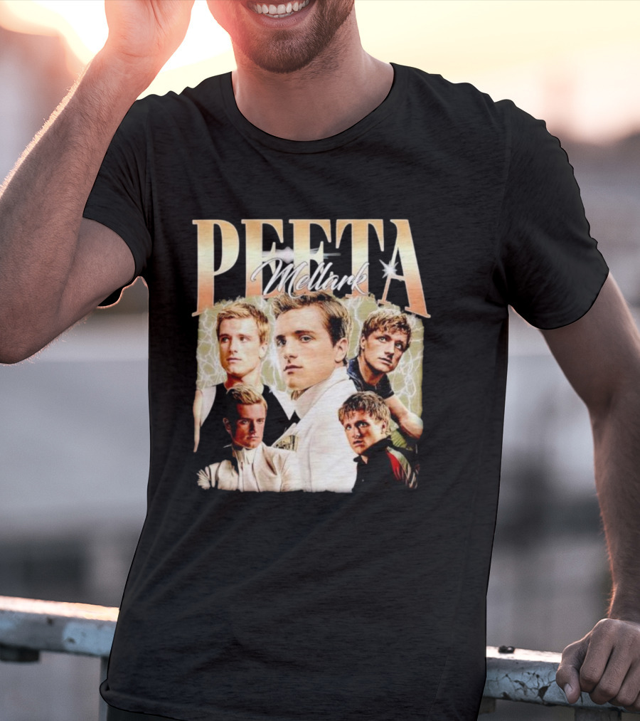 Peeta Mellark Actor Vintage Style Collage T-Shirt