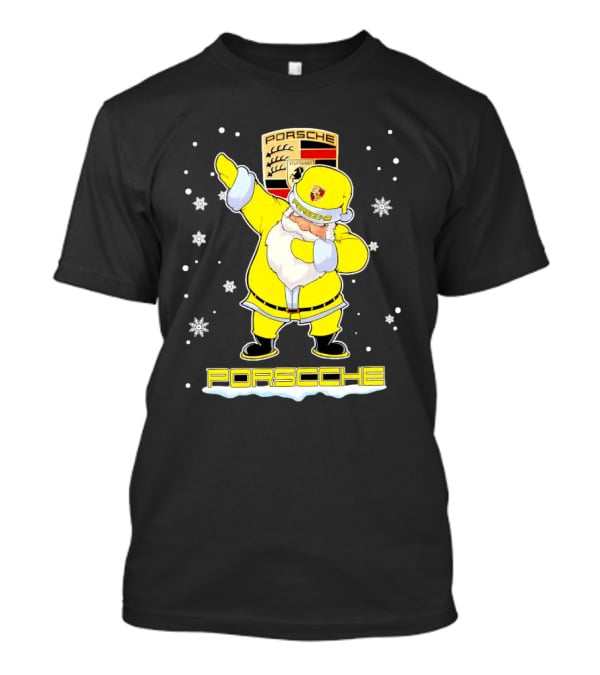 Porsche Santa Claus Dabbing Christmas Snowflakes T-Shirt