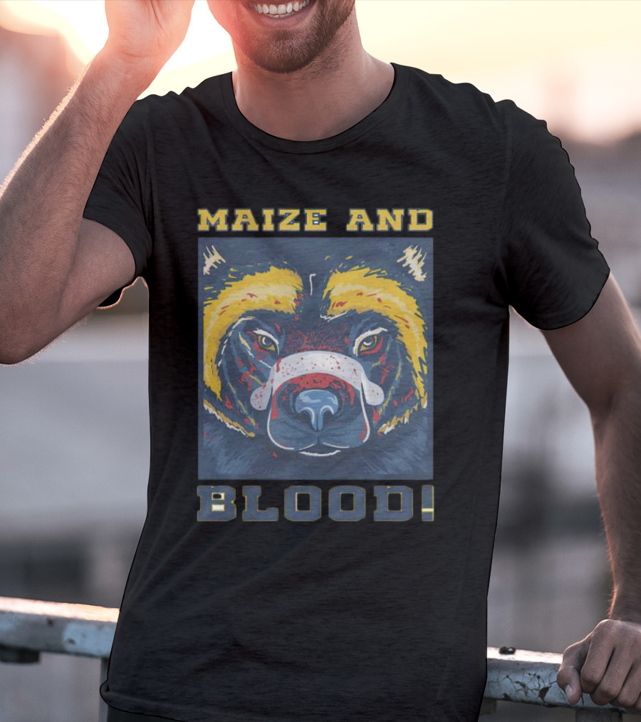 Maize And Blood Michigan Wolverines Bear T-Shirt