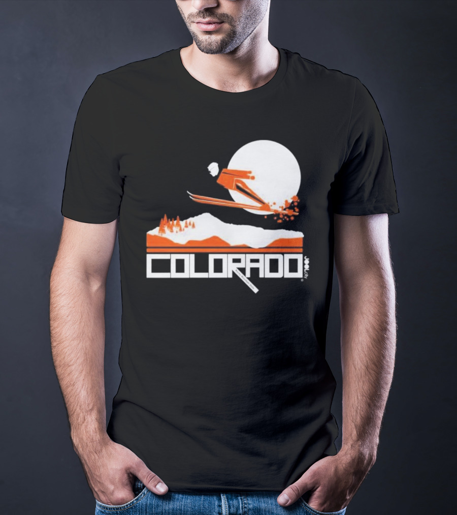 Colorado Skiing Adventure Under Full Moon T-Shirt