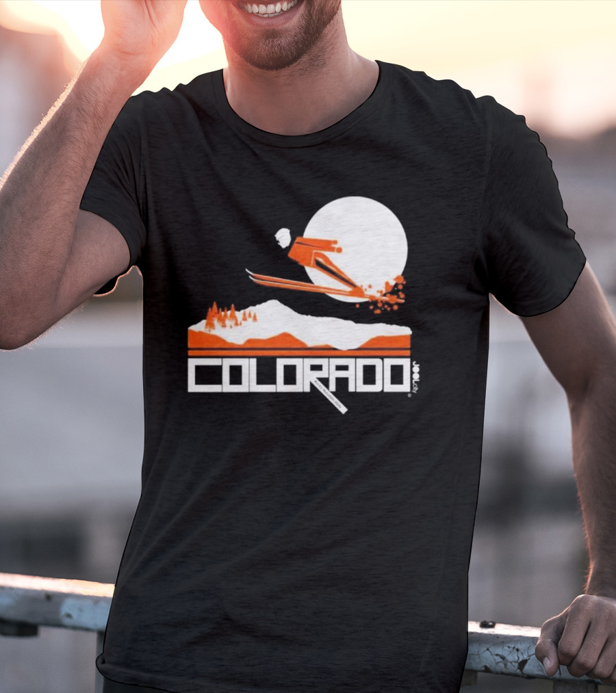 Colorado Skiing Adventure Under Full Moon T-Shirt