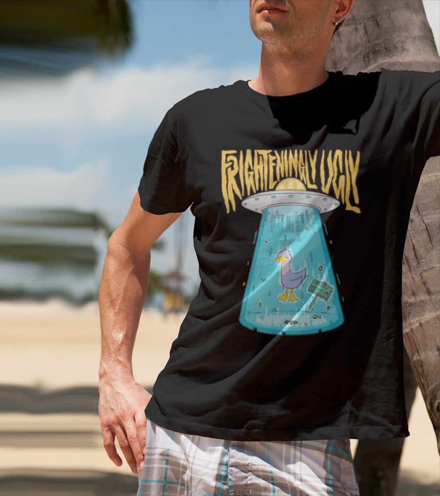 Frighteningly Ugly UFO Duck Abduction T-Shirt