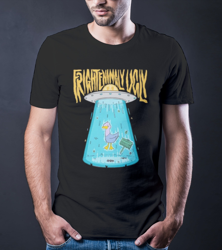 Frighteningly Ugly UFO Duck Abduction T-Shirt