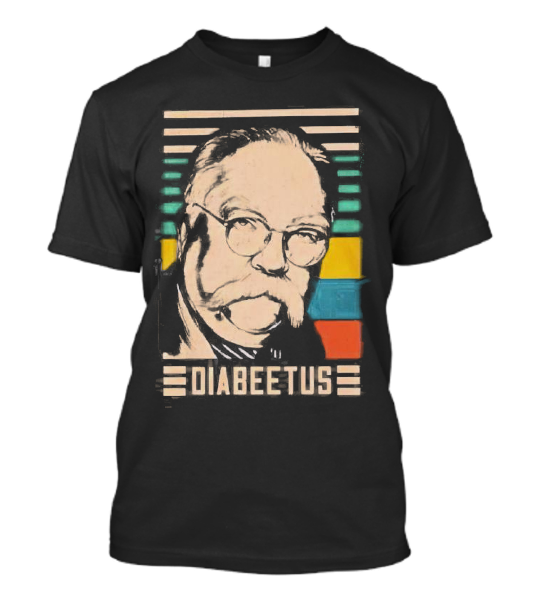 Diabeetus Wilford Brimley Vintage Retro Stripes T-Shirt