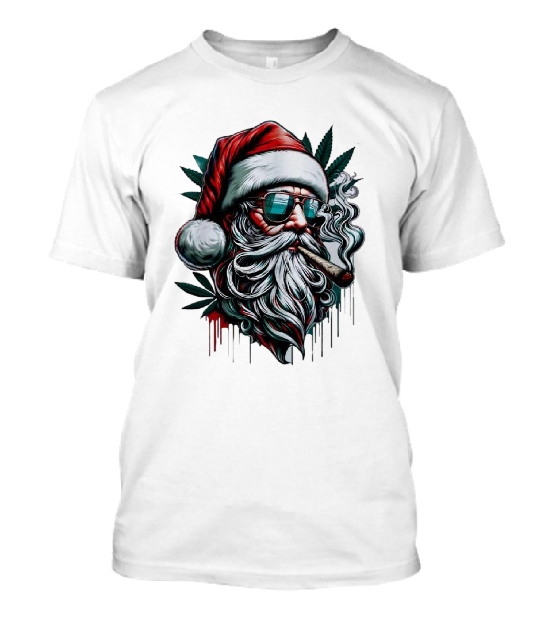 Santa Claus Smoking Weed Marijuana Christmas Holiday T-Shirt