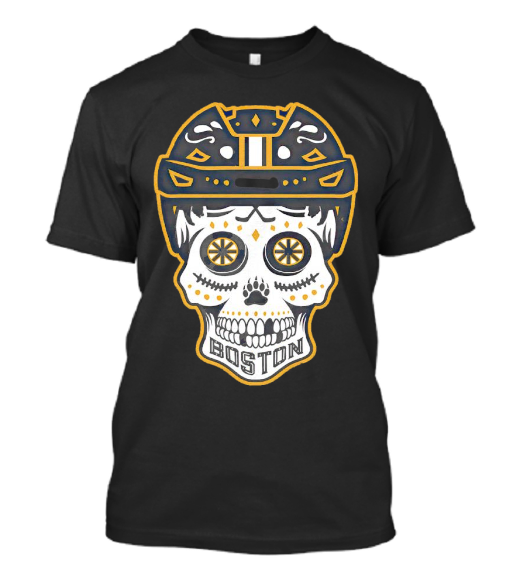 Boston Bruins Sugar Skull Helmet T-Shirt