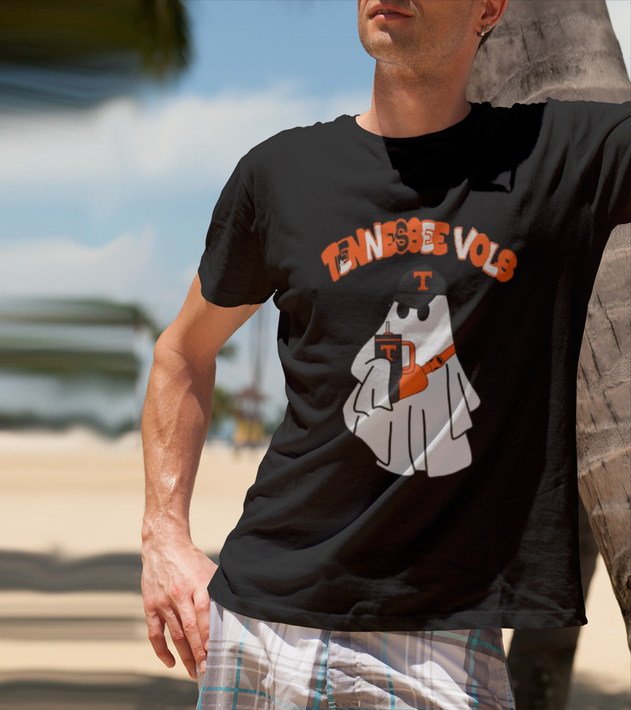 TENNESSEE VOLS GHOST WITH HAT AND DRINK T-Shirt