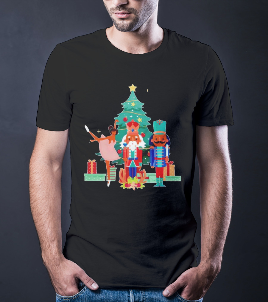 The Nutcracker Characters With Christmas Tree And Gifts T-Shirt