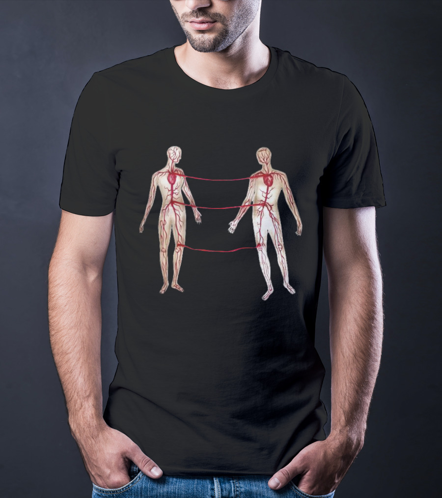 Vascular Diagram Heart Connection Between Two People T-Shirt