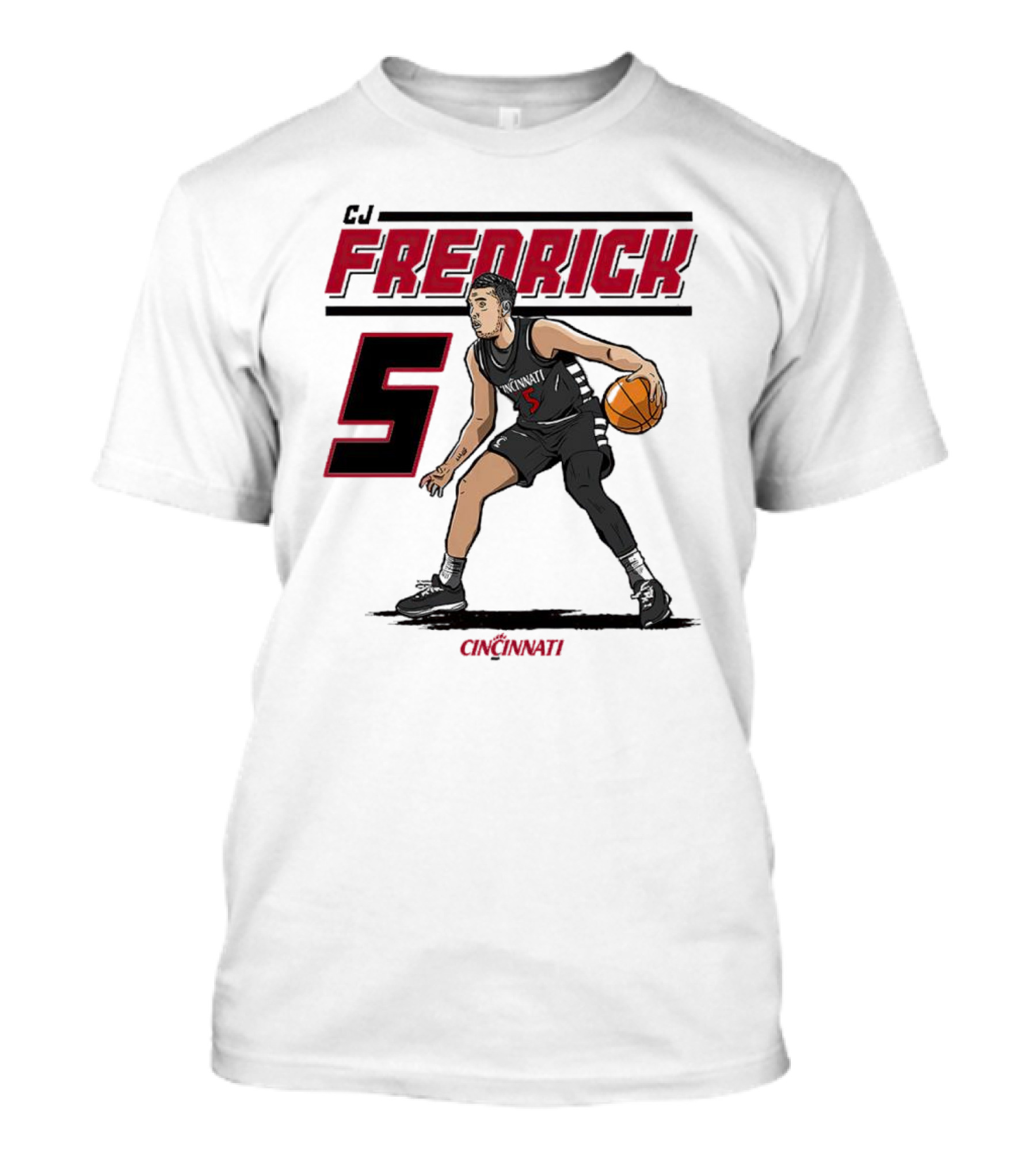 CJ Fredrick Cincinnati Basketball Number 5_ACTION T-Shirt