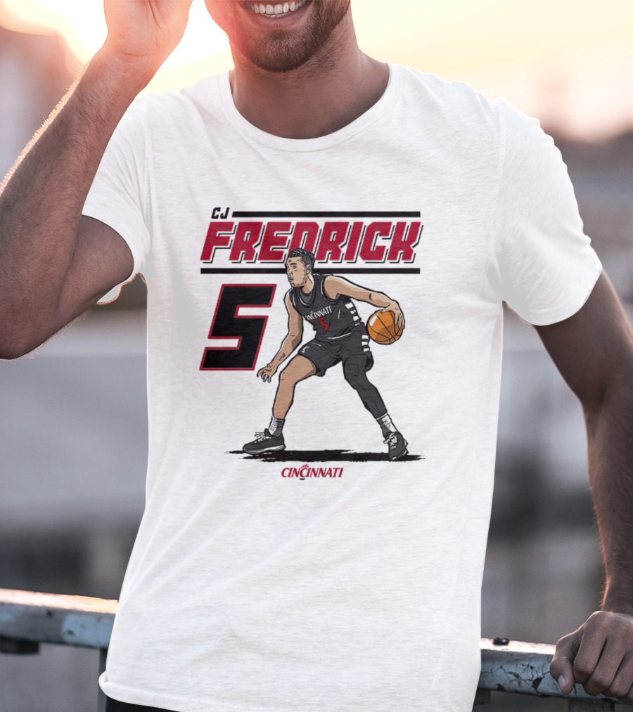 CJ Fredrick Cincinnati Basketball Number 5_ACTION T-Shirt