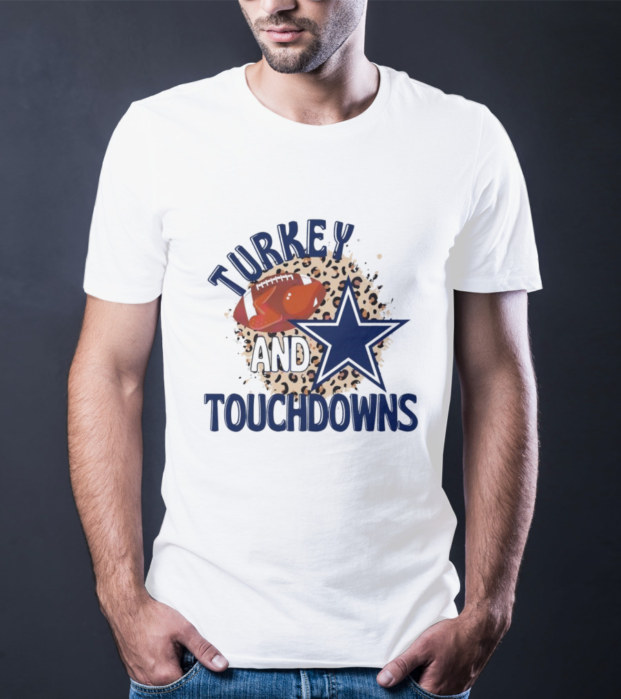 Turkey And Touchdowns Dallas Cowboys Football Star T-Shirt