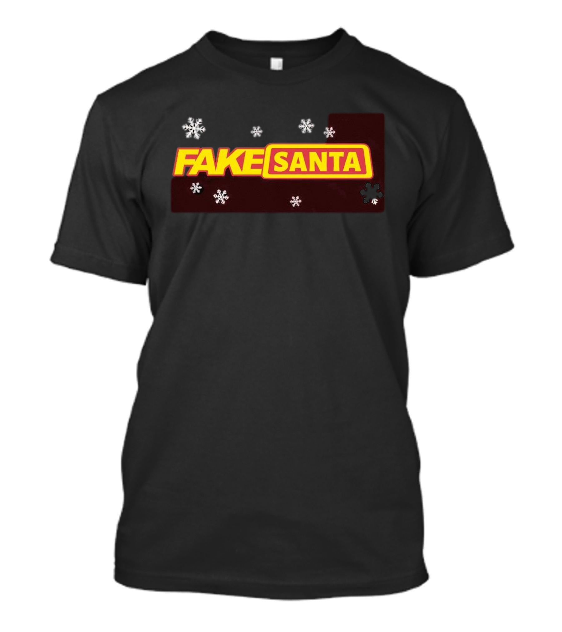 FAKE SANTA Logo With Snowflakes T-Shirt