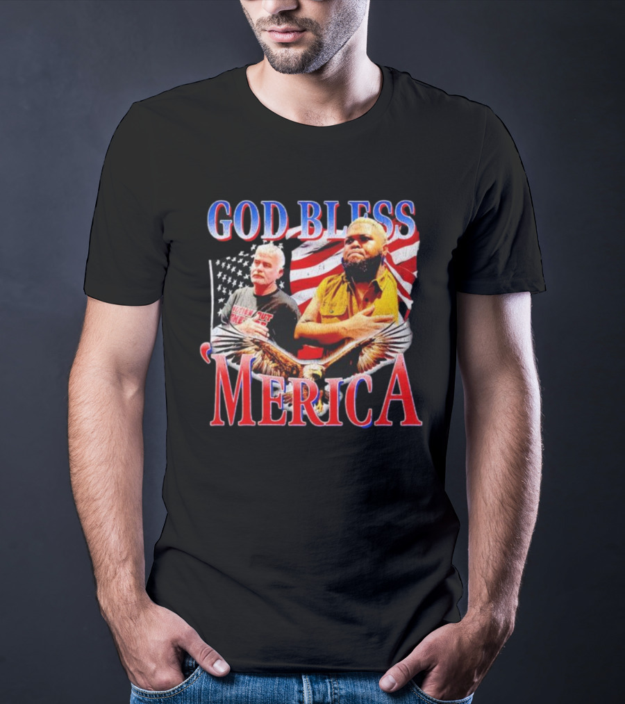 GOD BLESS ‘MERICA Vintage American Flag And Bald Eagle T-Shirt
