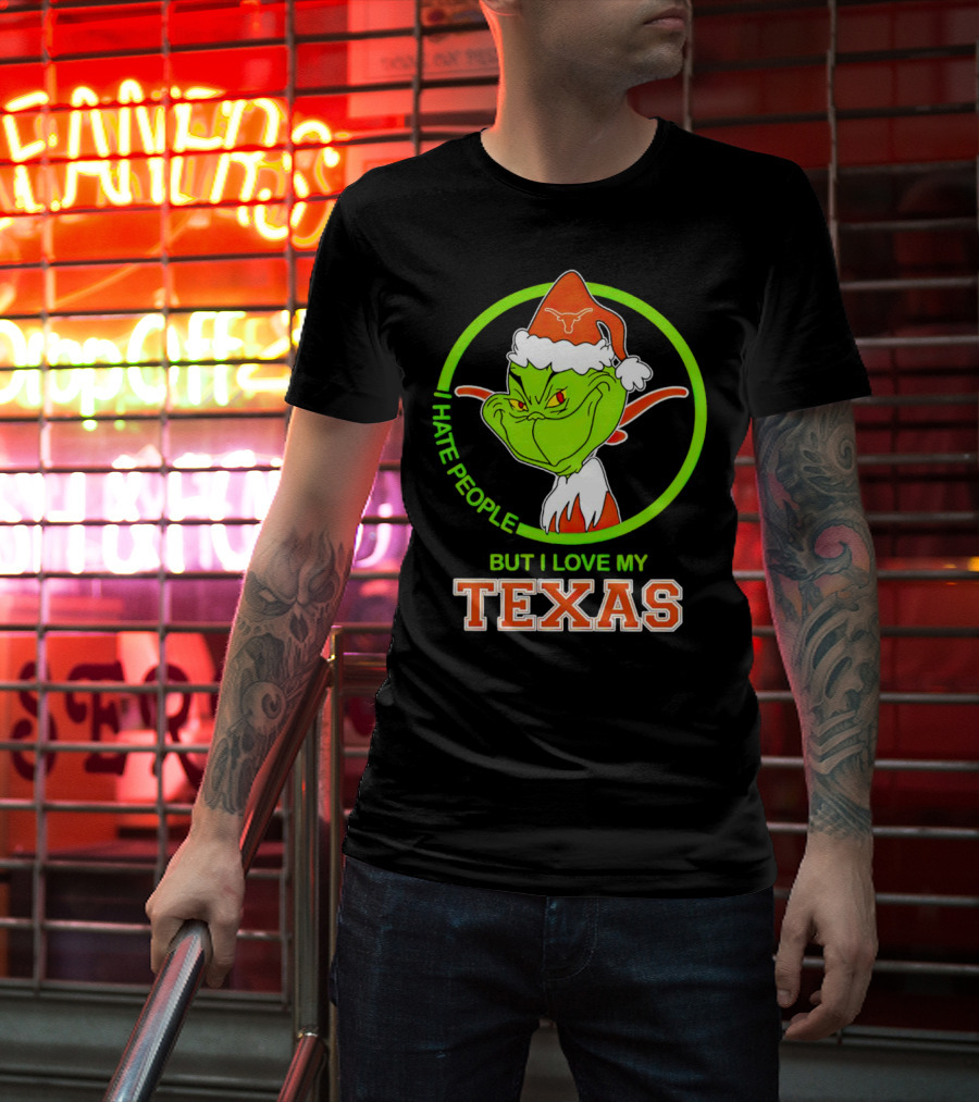 Grinch I Hate People But I Love My Texas Longhorns T-Shirt