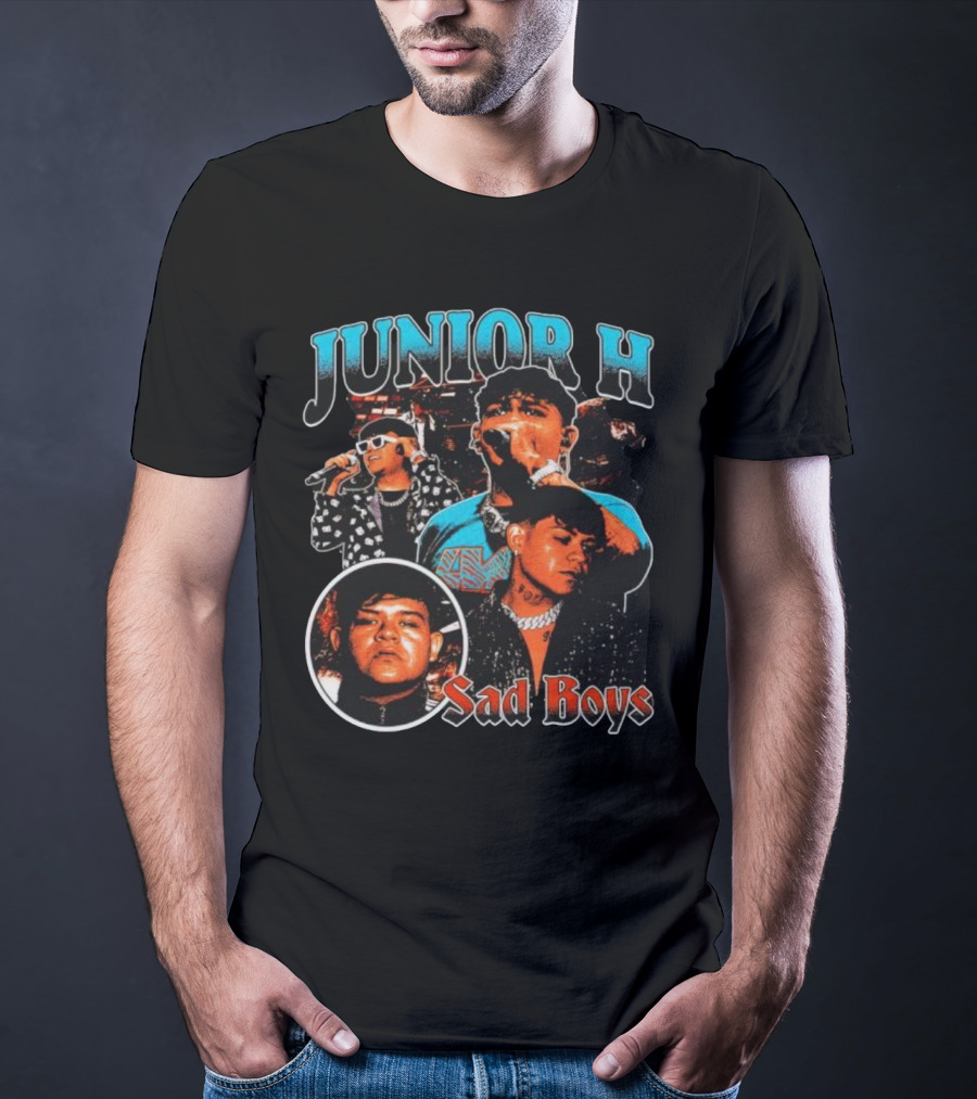 Junior H Sad Boys Vintage Concert Collage T-Shirt