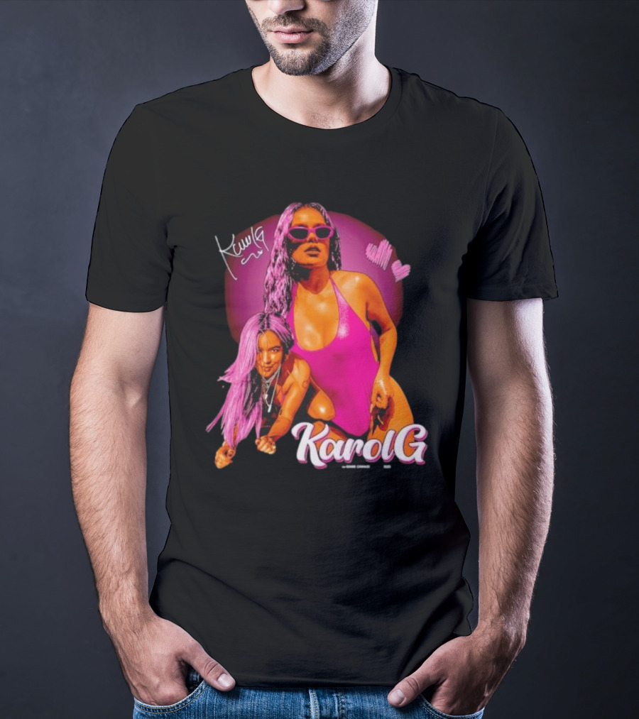 Karol G Signature Neon Pink Retro Style Fashion T-Shirt