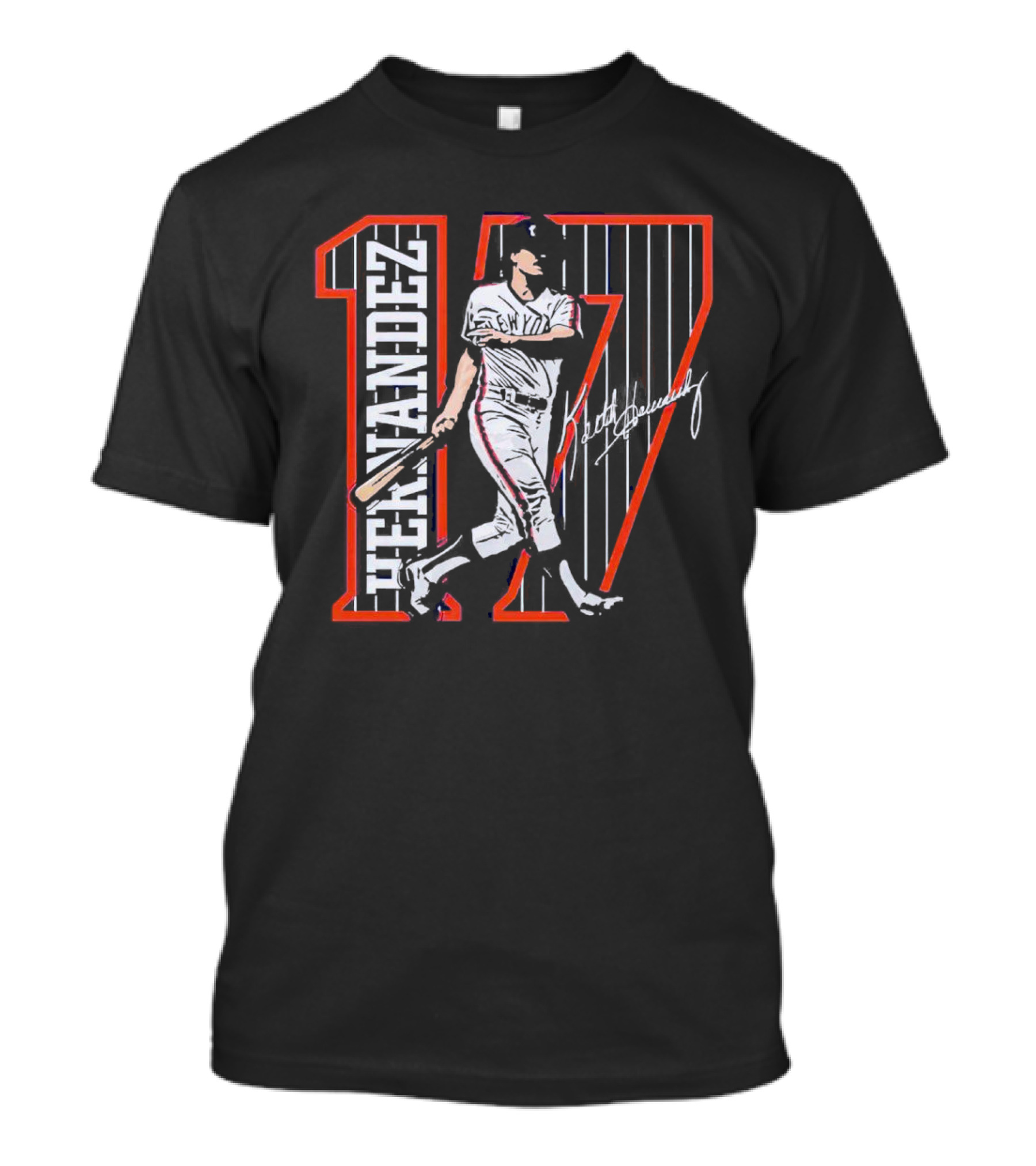 Hernandez 17 New York Signature Baseball Player T-Shirt