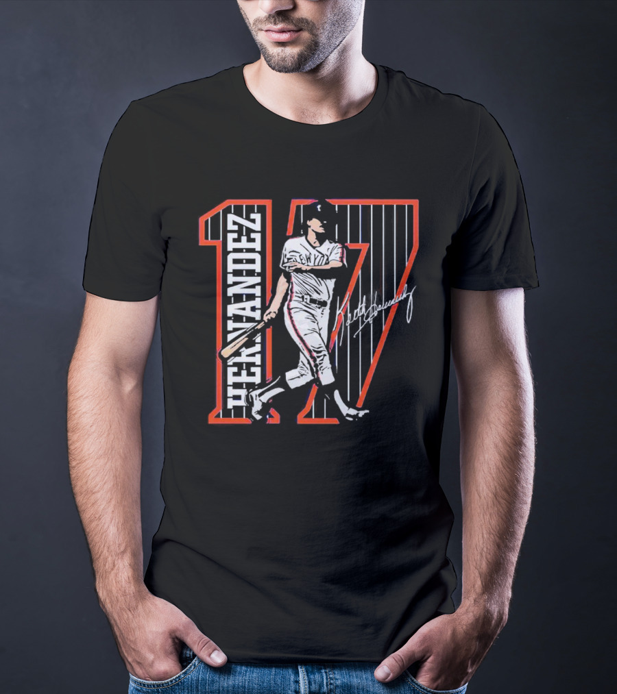 Hernandez 17 New York Signature Baseball Player T-Shirt