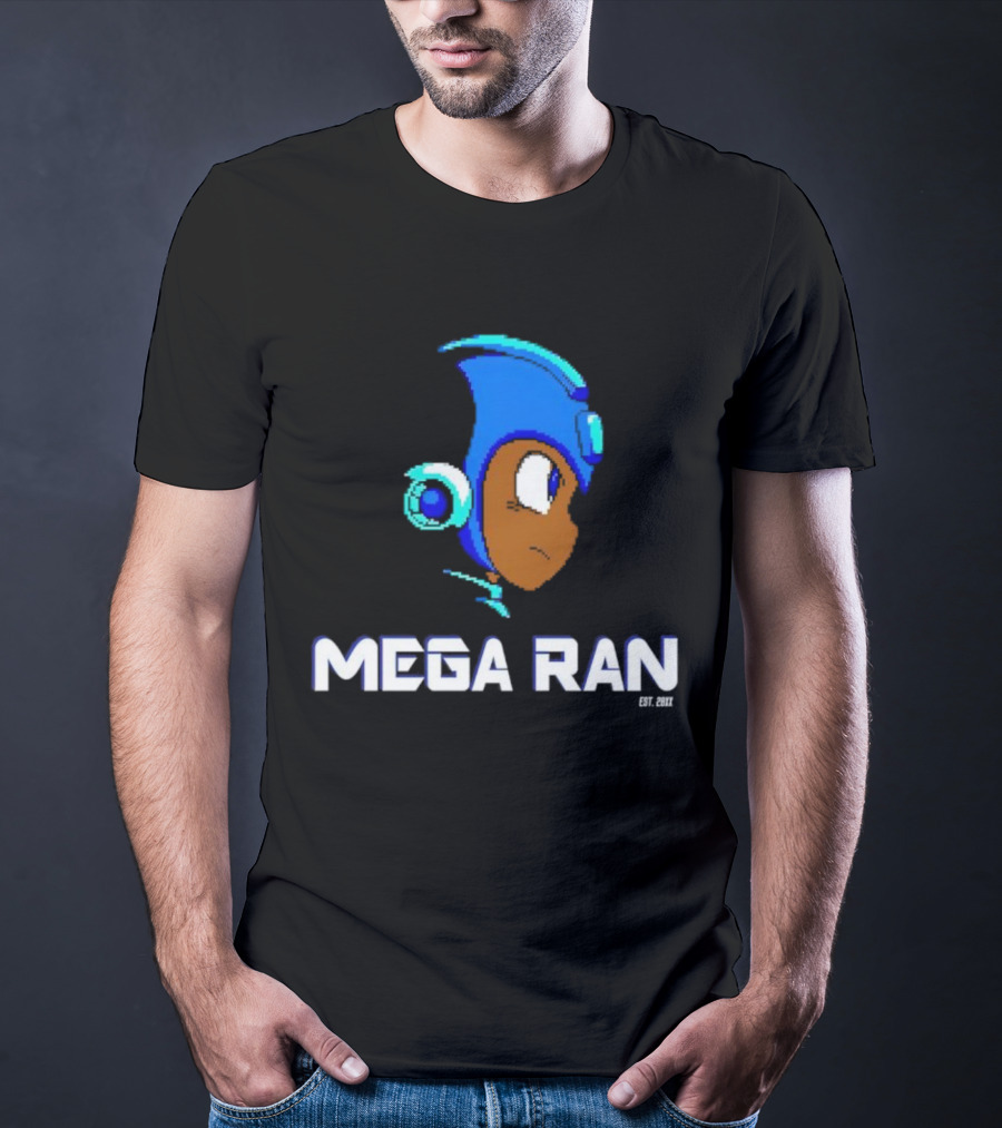 Mega Ran 8-bit EST. 2007 Retro Gaming Character T-Shirt