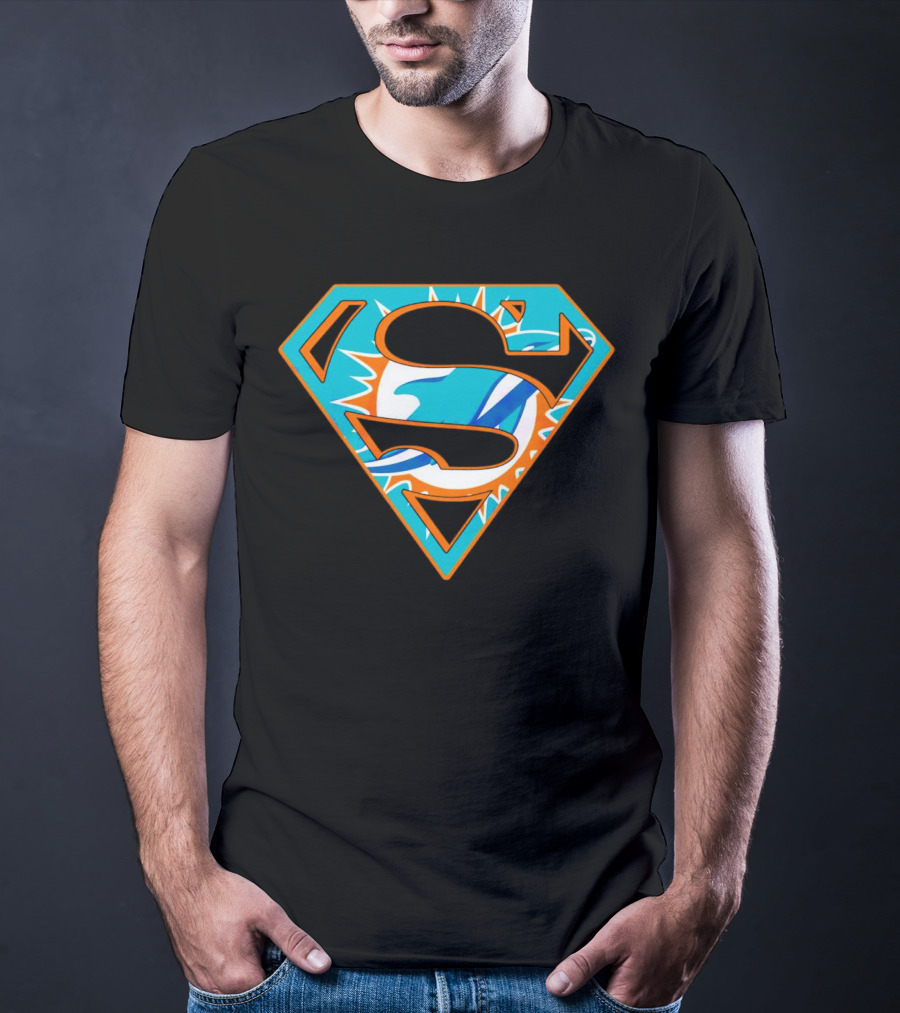 Miami Dolphins Superman Shield Emblem T-Shirt