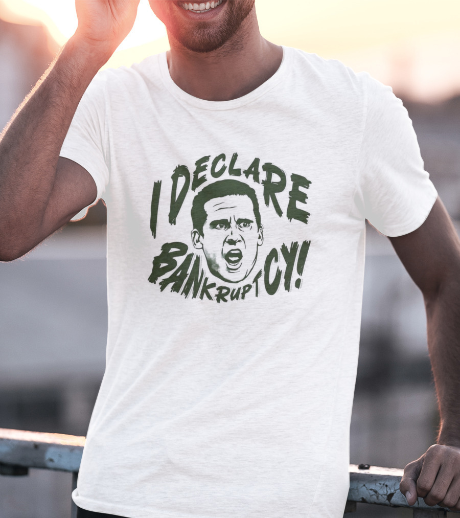 Michael Scott The Office I Declare Bankruptcy Face T-Shirt