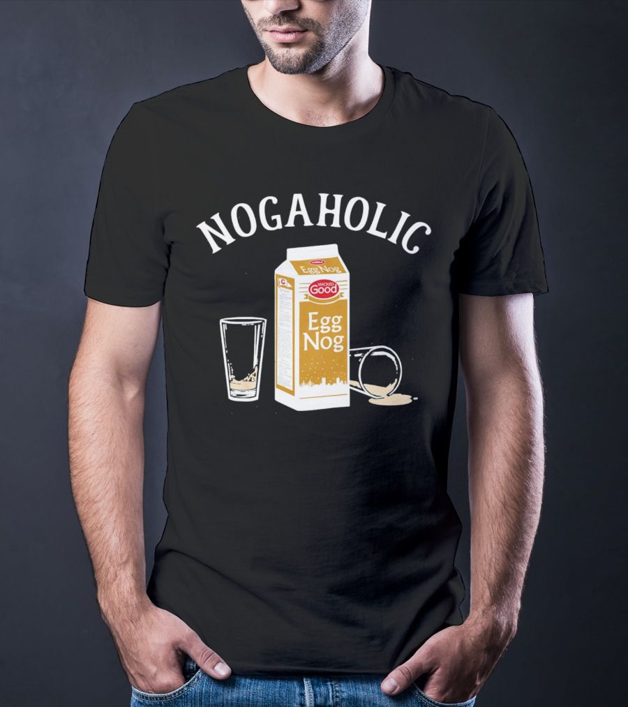 Nogaholic Wicked Good Egg Nog Carton And Glasses T-Shirt