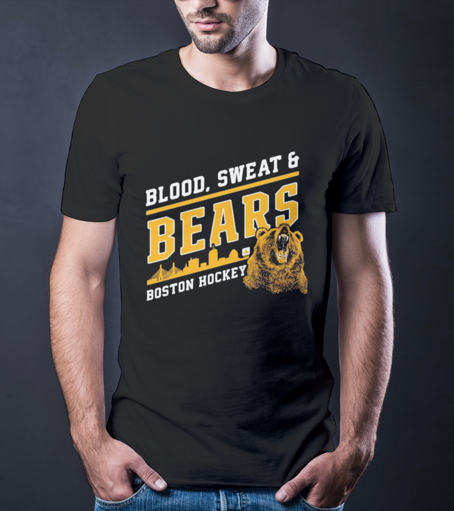 Boston Bruins Blood Sweat And Bears Boston Hockey T-Shirt
