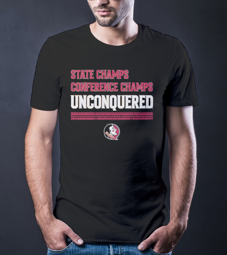 FSU State Champs Conference Champs Unconquered Football T-Shirt
