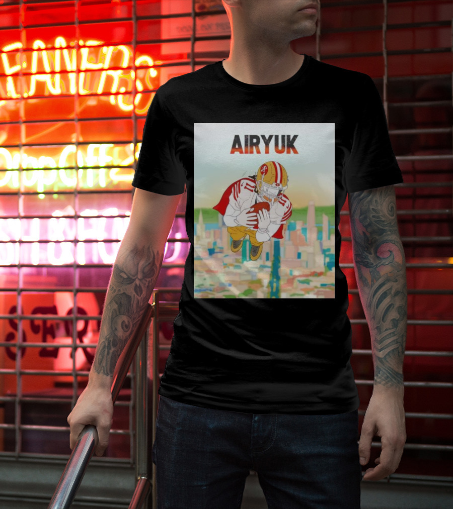 Rita Oak Airyuk San Francisco Football Player Skyline Catching Ball T-Shirt