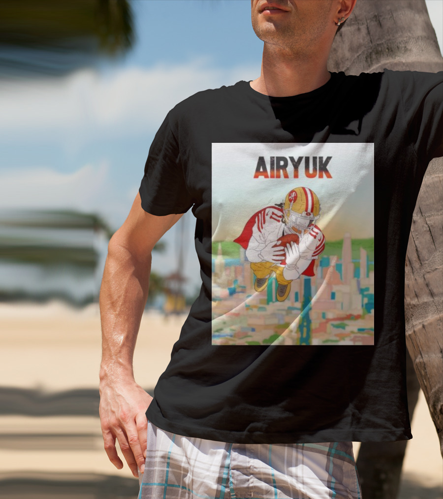 Rita Oak Airyuk San Francisco Football Player Skyline Catching Ball T-Shirt
