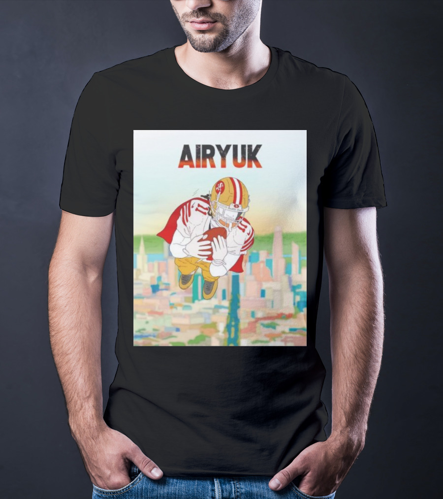 Rita Oak Airyuk San Francisco Football Player Skyline Catching Ball T-Shirt