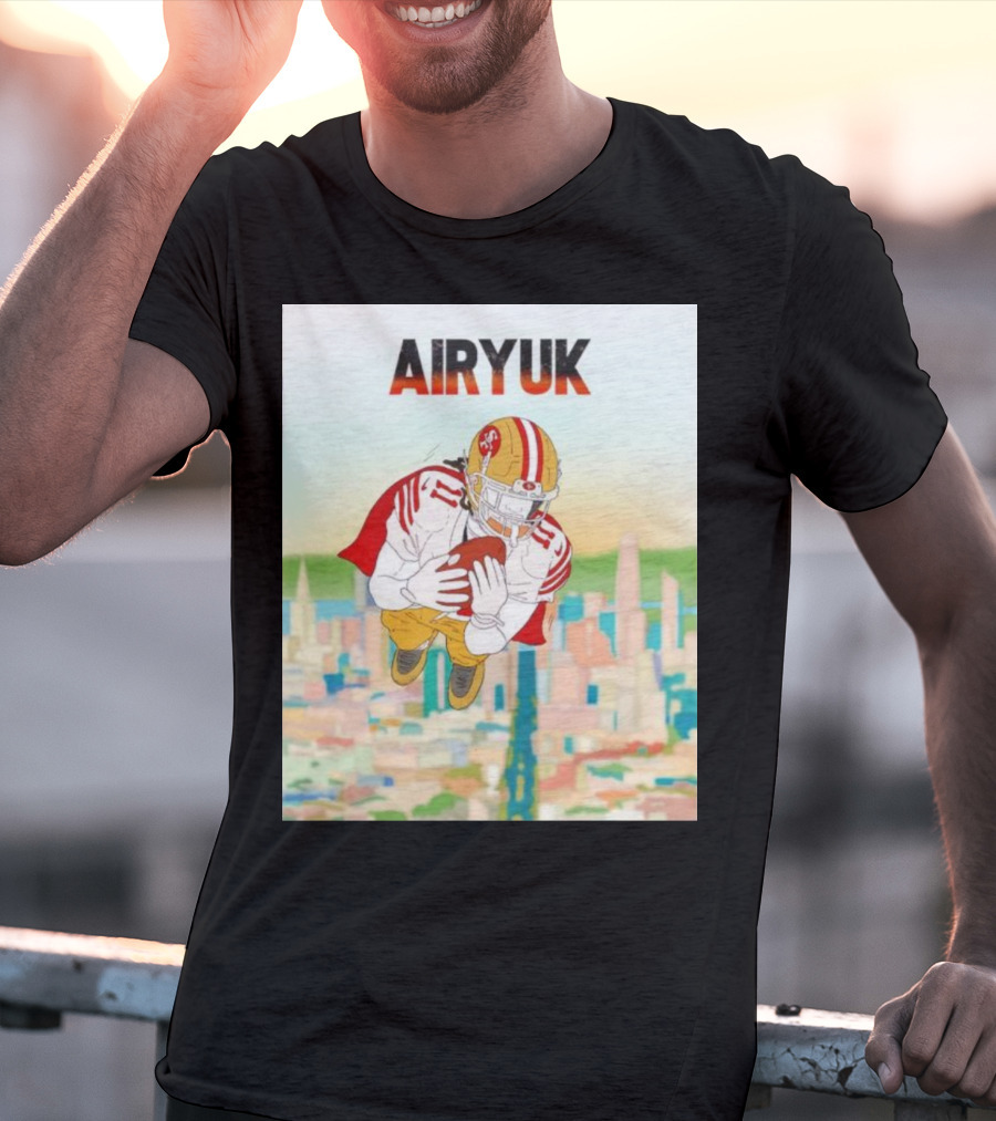 Rita Oak Airyuk San Francisco Football Player Skyline Catching Ball T-Shirt