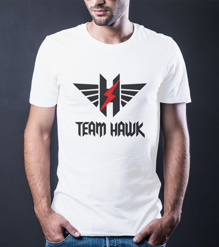 Team Hawk Red Lightning Logo With Winged H T-Shirt