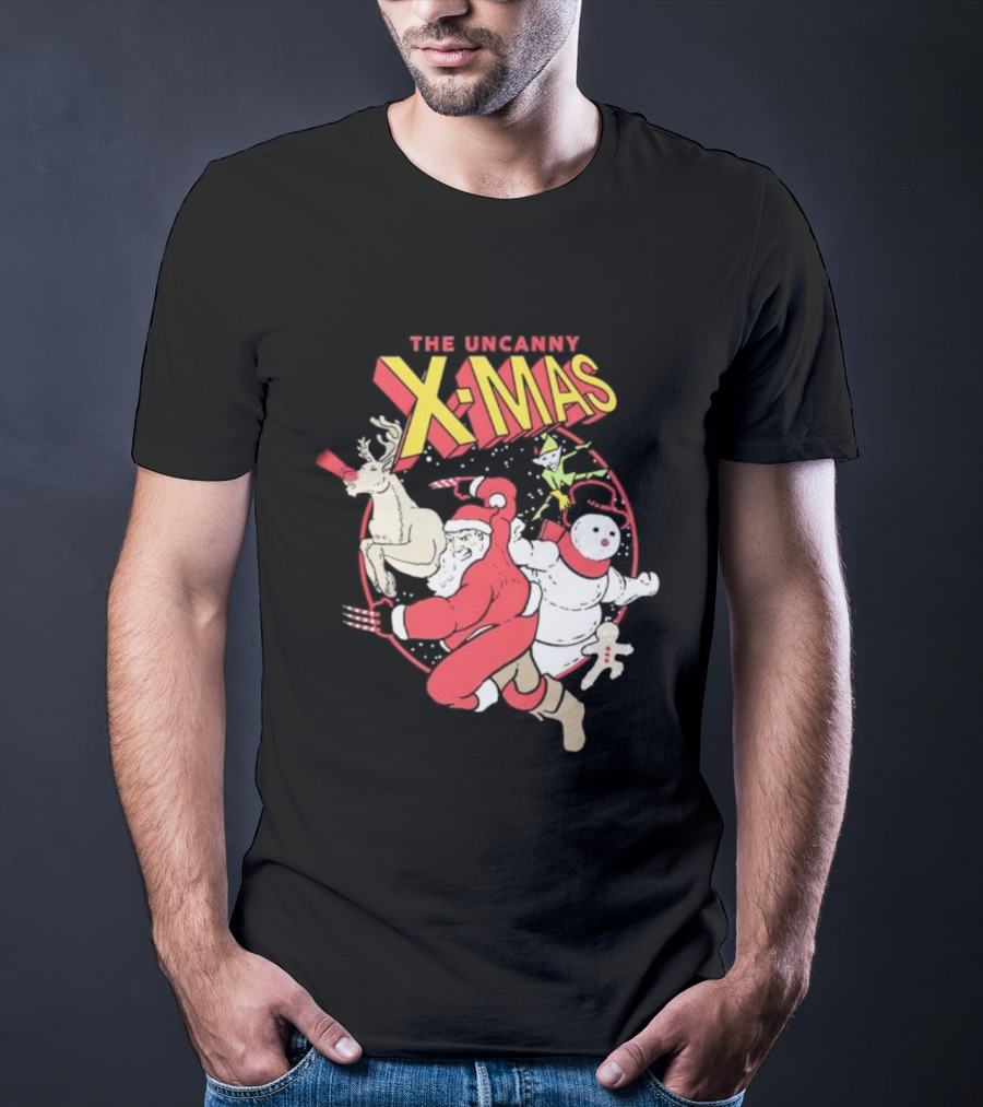 The Uncanny X-Mas Santa Snowman Reindeer Comic T-Shirt