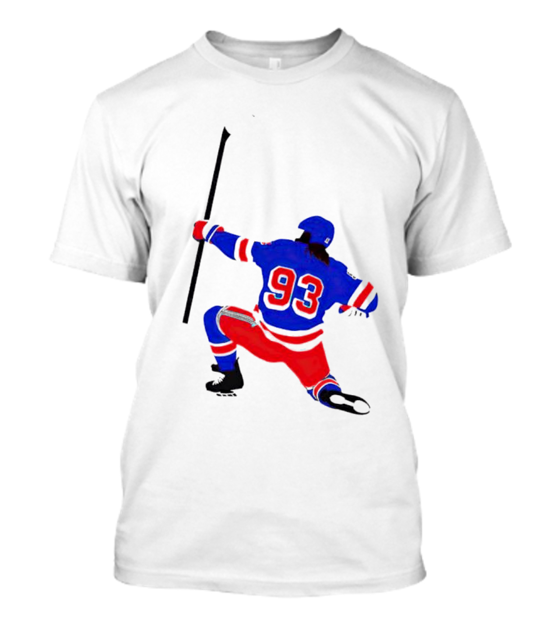 Mika Zibanejad Number 93 Hockey Celebration Iconic Bowing Pose T-Shirt