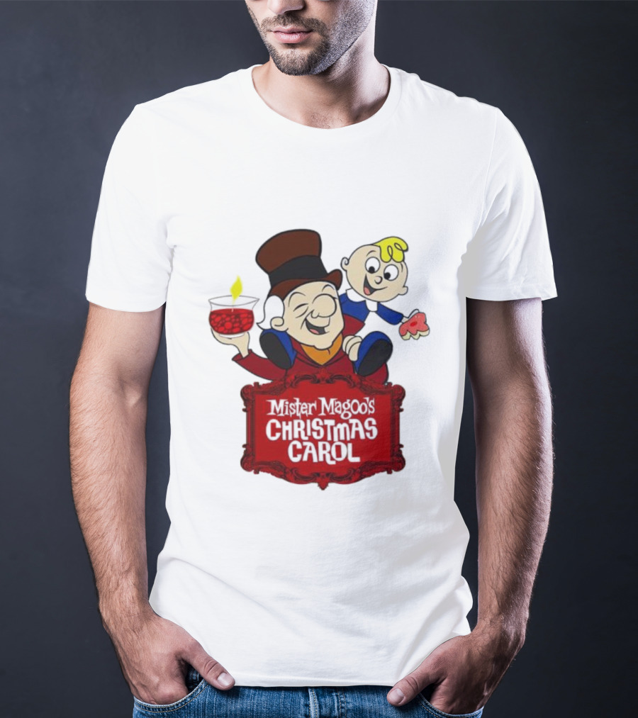 Mister Magoo's Christmas Carol Cartoon Illustration With Festive Characters T-Shirt