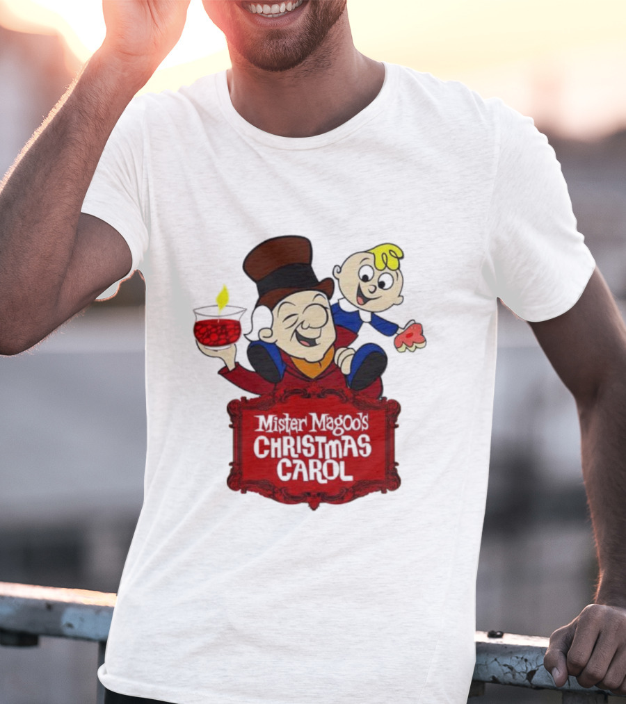 Mister Magoo's Christmas Carol Cartoon Illustration With Festive Characters T-Shirt